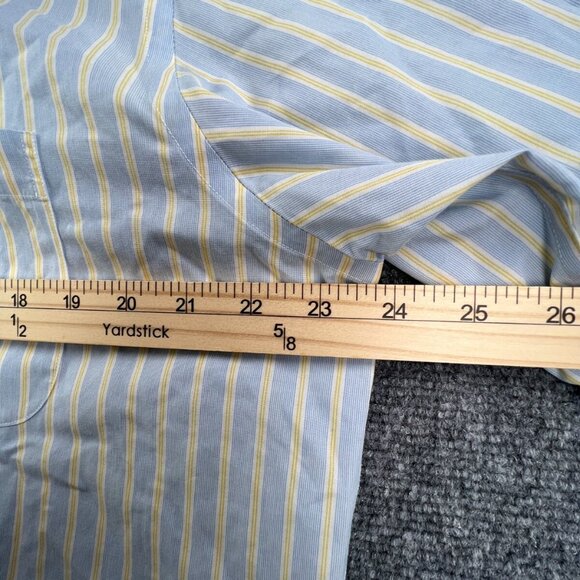 Brooks Brothers Men’s Button Up Shirt Long Sleeve Blue Yellow Striped 16 32/33 - Picture 6 of 11